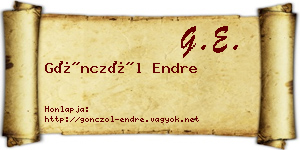 Gönczöl Endre névjegykártya